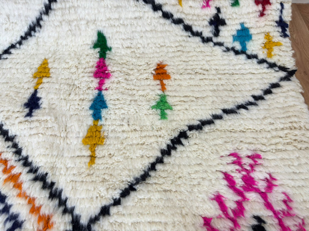 Colorful Moroccan Shag Rug – Handmade Beni Ourain rug