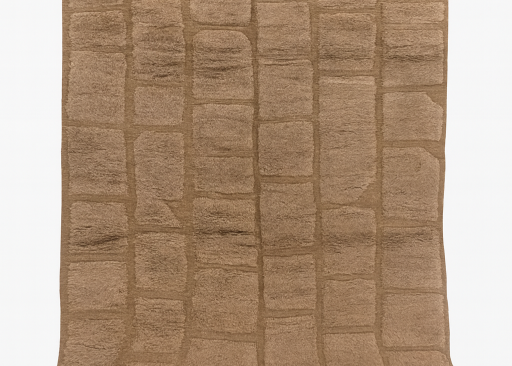 Custom Brown Moroccan Wool Rug – Handmade Modern