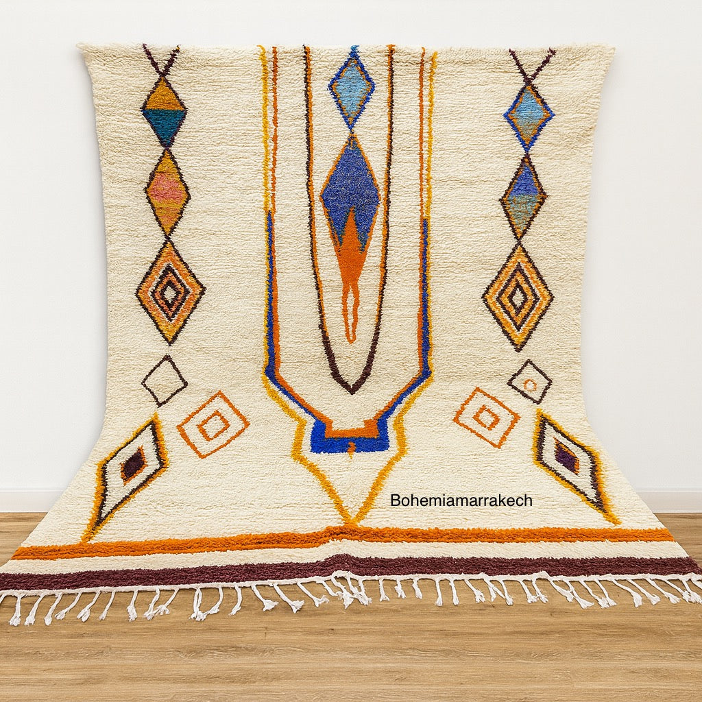 Custom Colorful Azilal Moroccan Rug – Handmade Wool Carpet