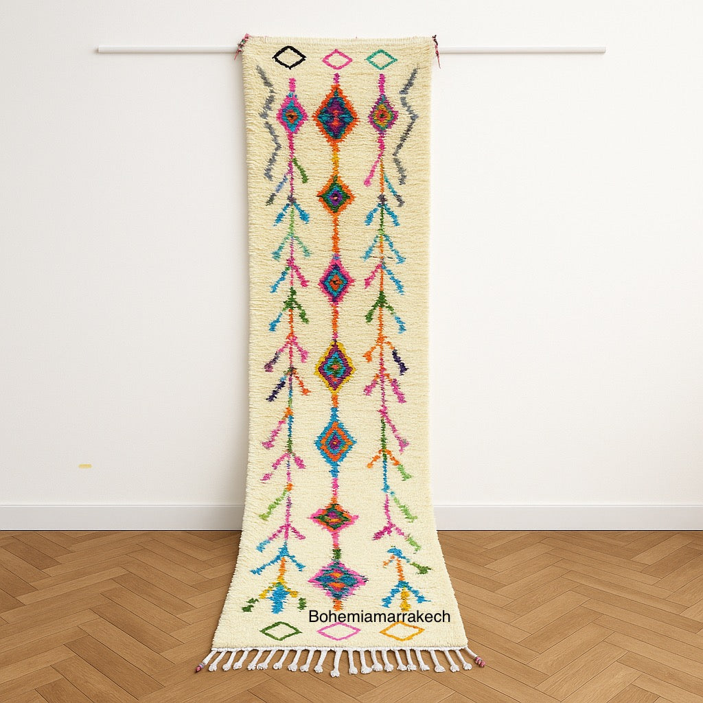 Colorful Moroccan Runner Rug – hand konekted moroccan rug