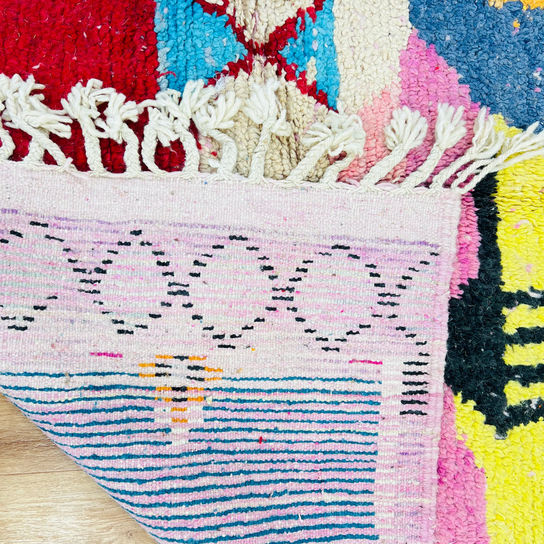 Vintage Moroccan Rug 703 โ Colorful Handmade Wool Area Rug 257x163 cm