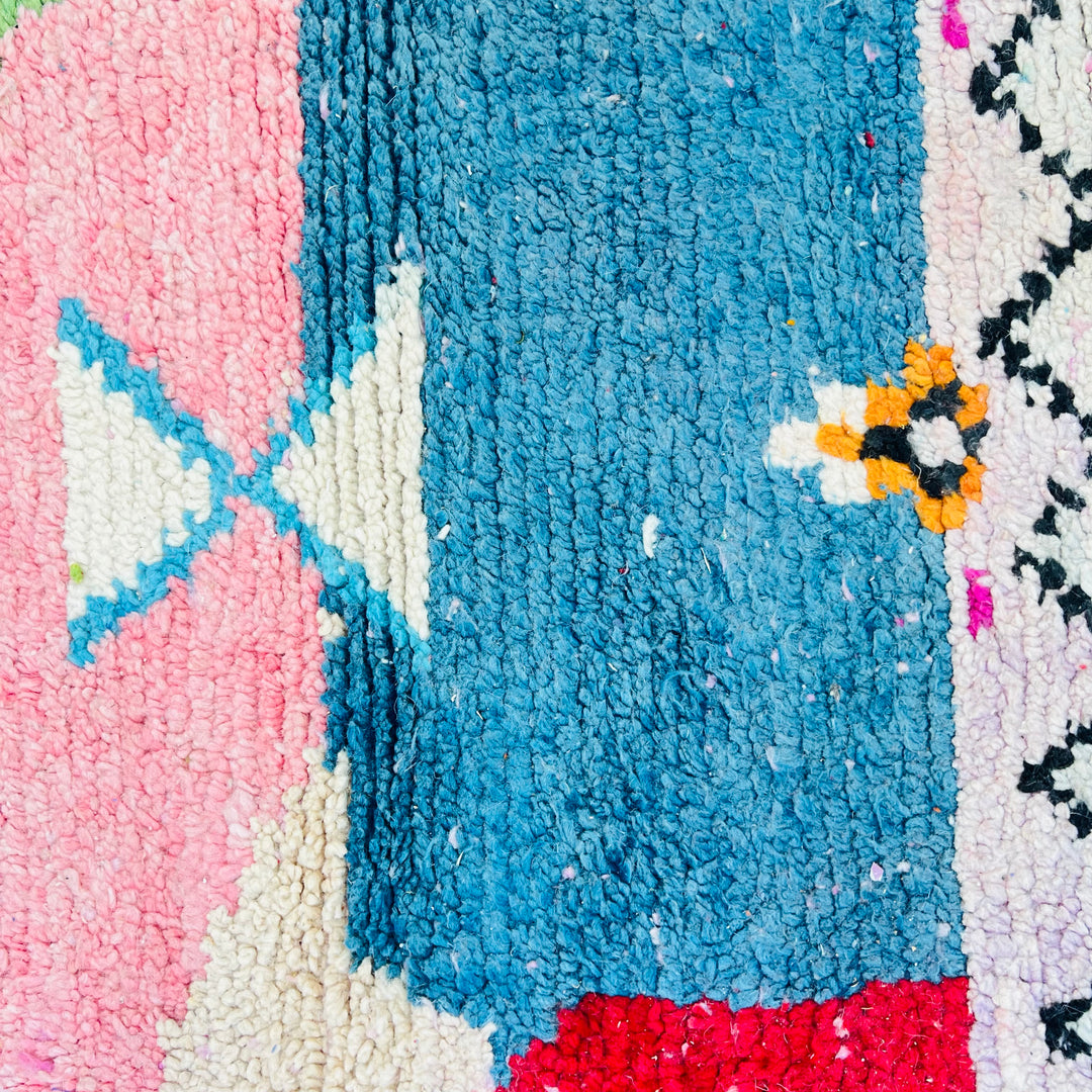 Vintage Moroccan Rug 703 โ Colorful Handmade Wool Area Rug 257x163 cm