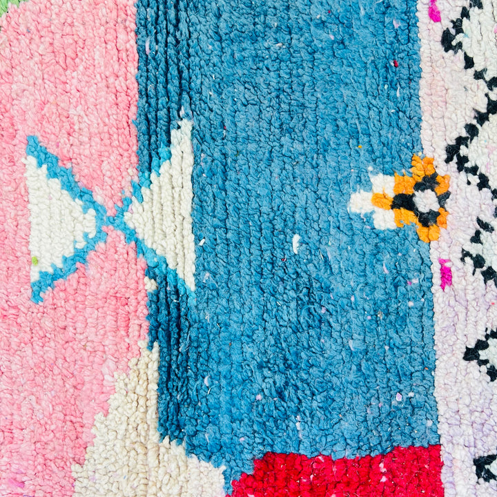 Vintage Moroccan Rug 703 โ Colorful Handmade Wool Area Rug 257x163 cm