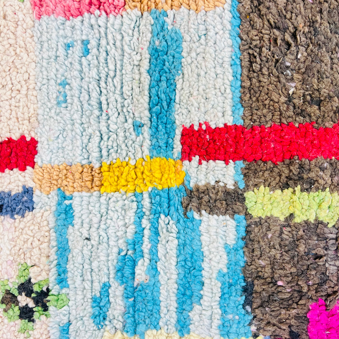 Vintage Moroccan Rug 703 โ Colorful Handmade Wool Area Rug 257x163 cm