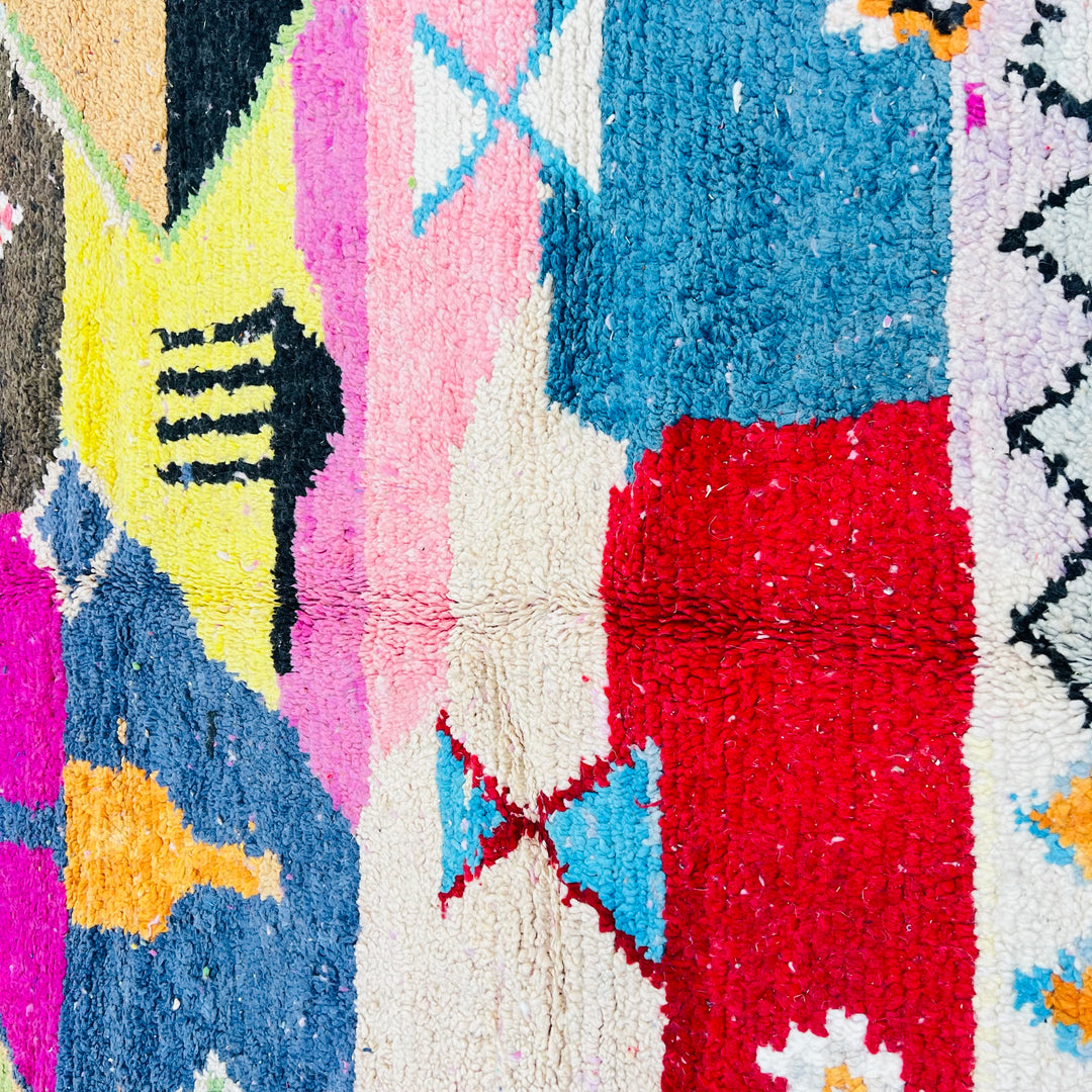 Vintage Moroccan Rug 703 โ Colorful Handmade Wool Area Rug 257x163 cm
