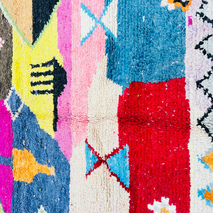 Vintage Moroccan Rug 703 โ Colorful Handmade Wool Area Rug 257x163 cm