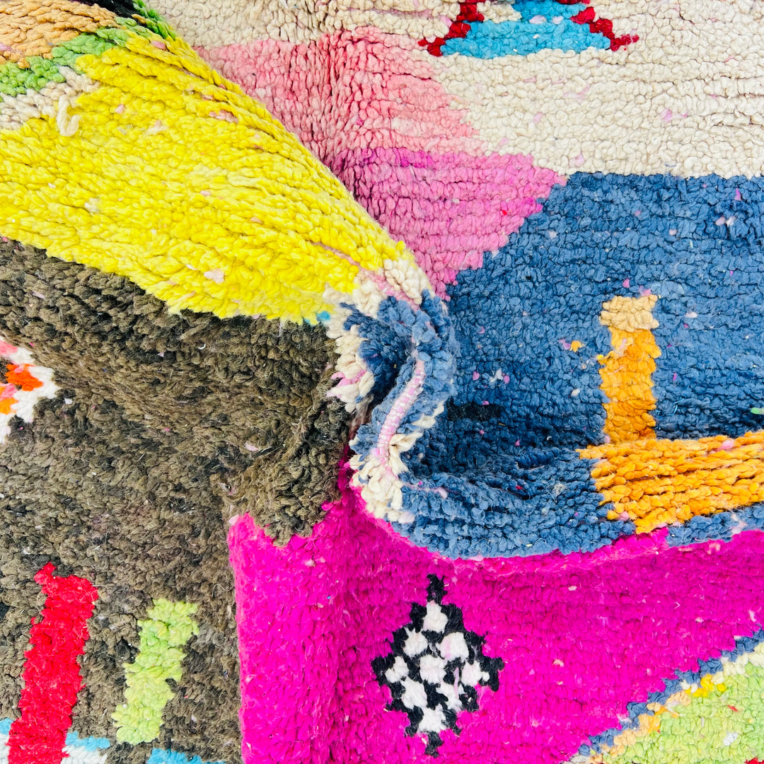 Vintage Moroccan Rug 703 โ Colorful Handmade Wool Area Rug 257x163 cm