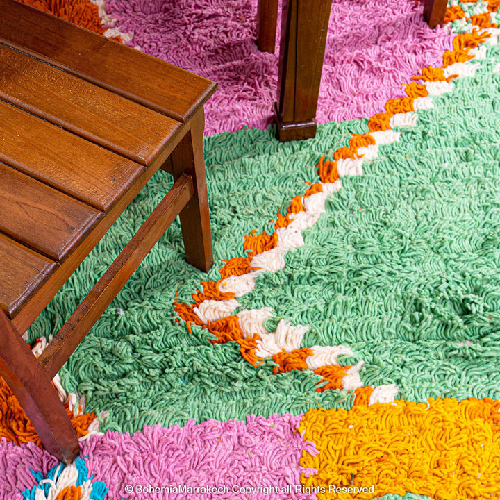 Colorful Checkered Moroccan Rug – Handmade Berber Wool Carpet