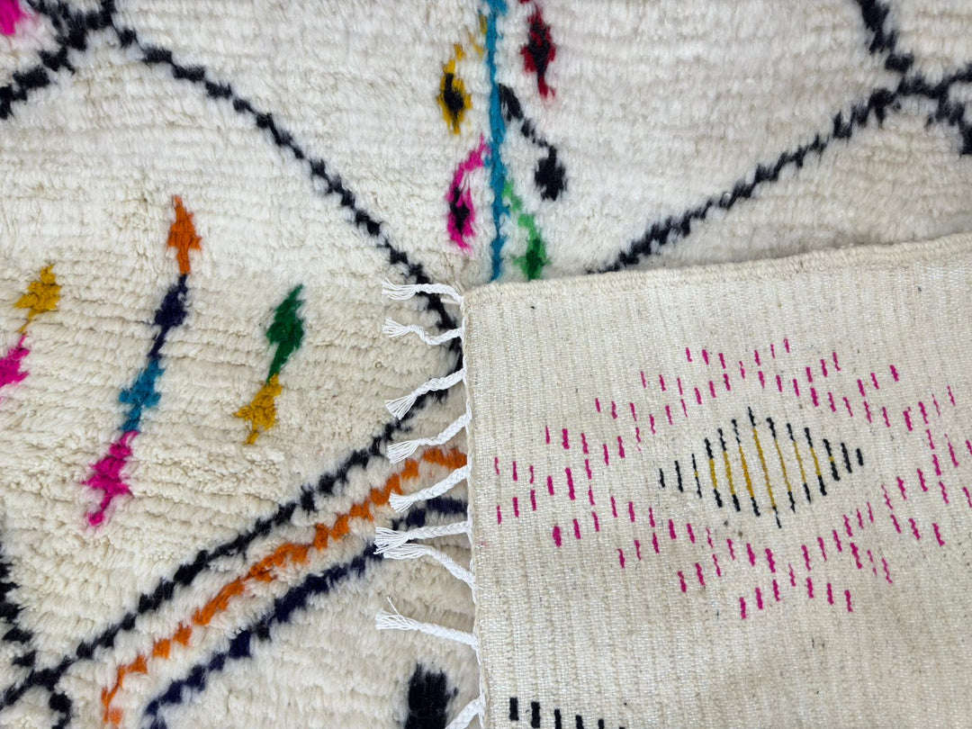 Colorful Moroccan Shag Rug – Handmade Beni Ourain rug