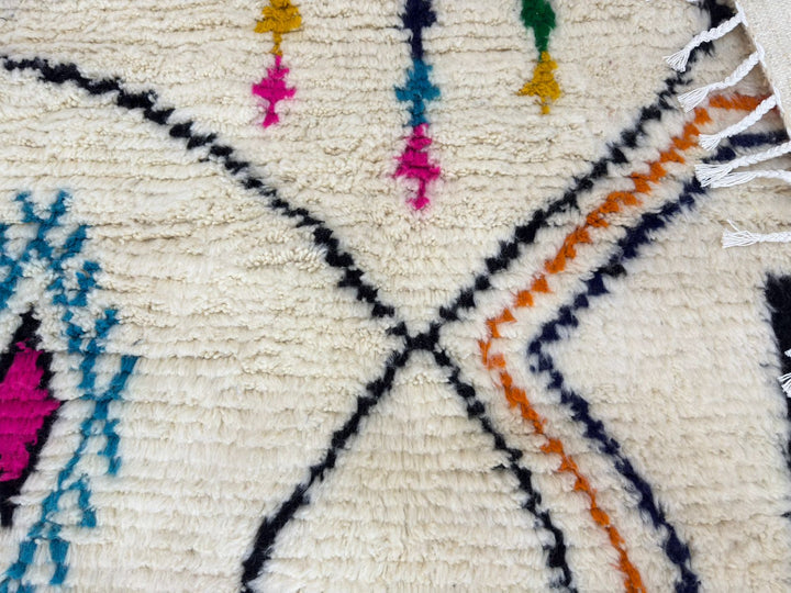 Colorful Moroccan Shag Rug – Handmade Beni Ourain rug