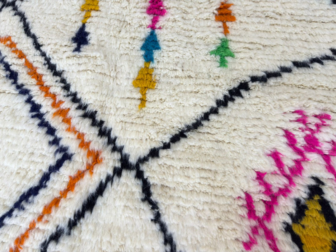 Colorful Moroccan Shag Rug – Handmade Beni Ourain rug
