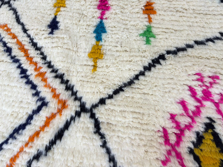 Colorful Moroccan Shag Rug – Handmade Beni Ourain rug