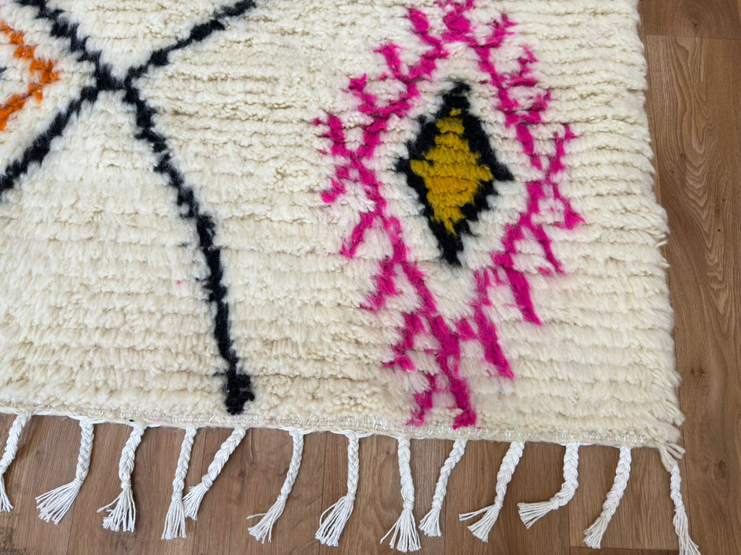 Colorful Moroccan Shag Rug – Handmade Beni Ourain rug