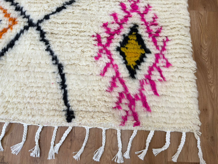 Colorful Moroccan Shag Rug – Handmade Beni Ourain rug