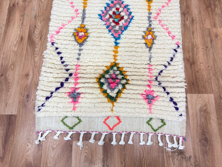 Colorful Moroccan Runner Rug – Handwoven Berber Wool Carpet