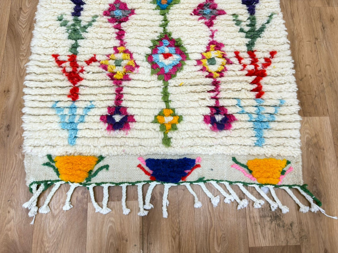 Colorful Moroccan Runner Rug – Handmade Wool Berber Carpet