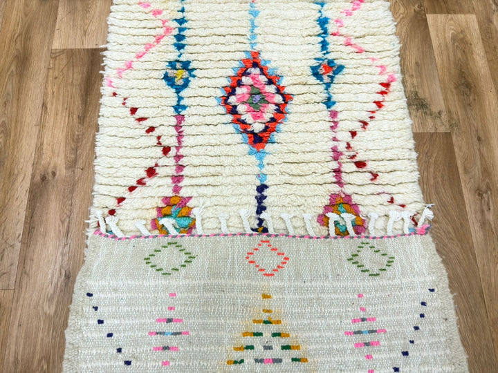 Colorful Moroccan Runner Rug – Handwoven Berber Wool Carpet