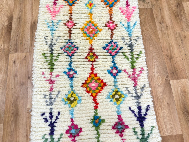 Colorful Moroccan Runner Rug – Handmade Wool Berber Carpet
