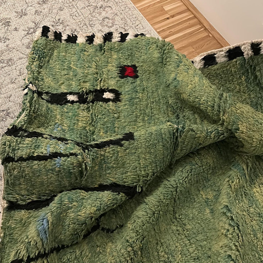 Green Moroccan Rug – Handmade Wool Berber Carpet