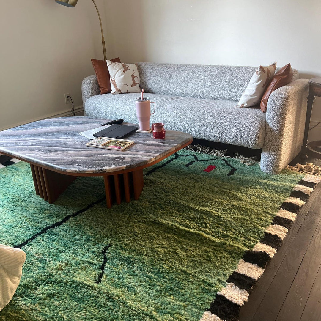 Green Moroccan Rug – Handmade Wool Berber Carpet
