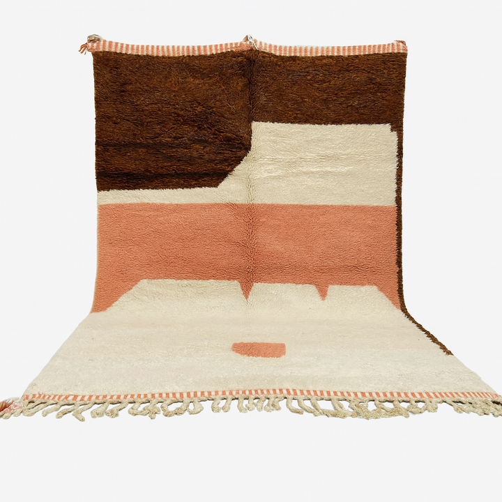 Terracotta Beni Mrirt Rug – Handmade Moroccan Wool Carpet
