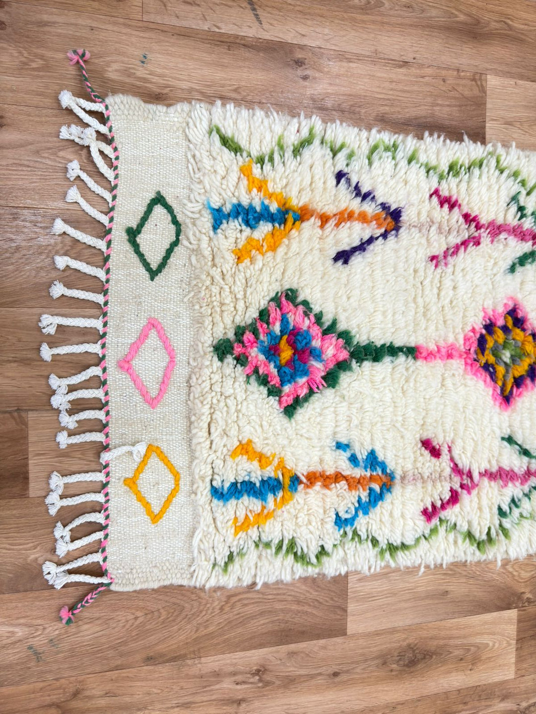 Colorful Moroccan Runner Rug – hand konekted moroccan rug