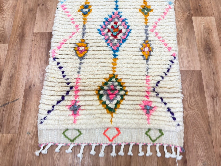 Colorful Moroccan Runner Rug – Handwoven Berber Wool Carpet