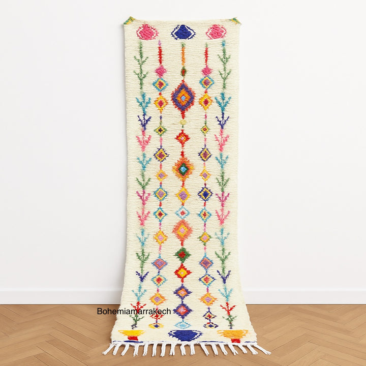 Colorful Moroccan Runner Rug – Handmade Wool Berber Carpet