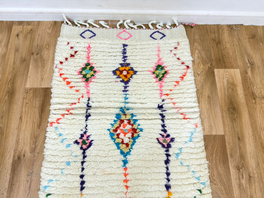 Colorful Moroccan Runner Rug – Handwoven Berber Wool Carpet
