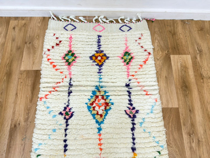 Colorful Moroccan Runner Rug – Handwoven Berber Wool Carpet
