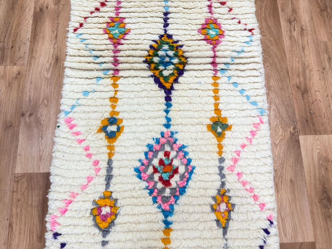 Colorful Moroccan Runner Rug – Handwoven Berber Wool Carpet