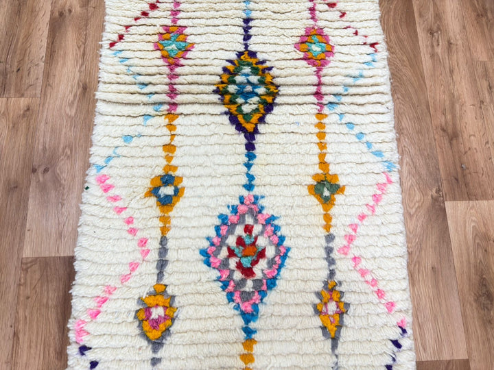 Colorful Moroccan Runner Rug – Handwoven Berber Wool Carpet