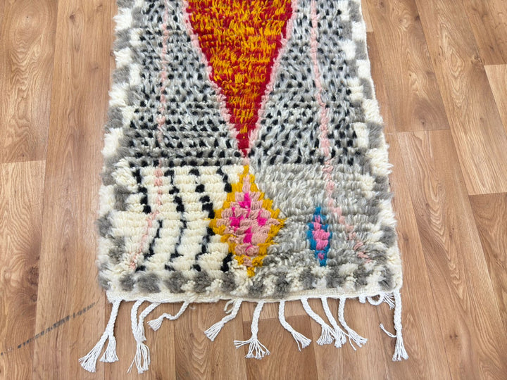 Azilal Moroccan Runner Rug – Handmade Wool Berber Carpet