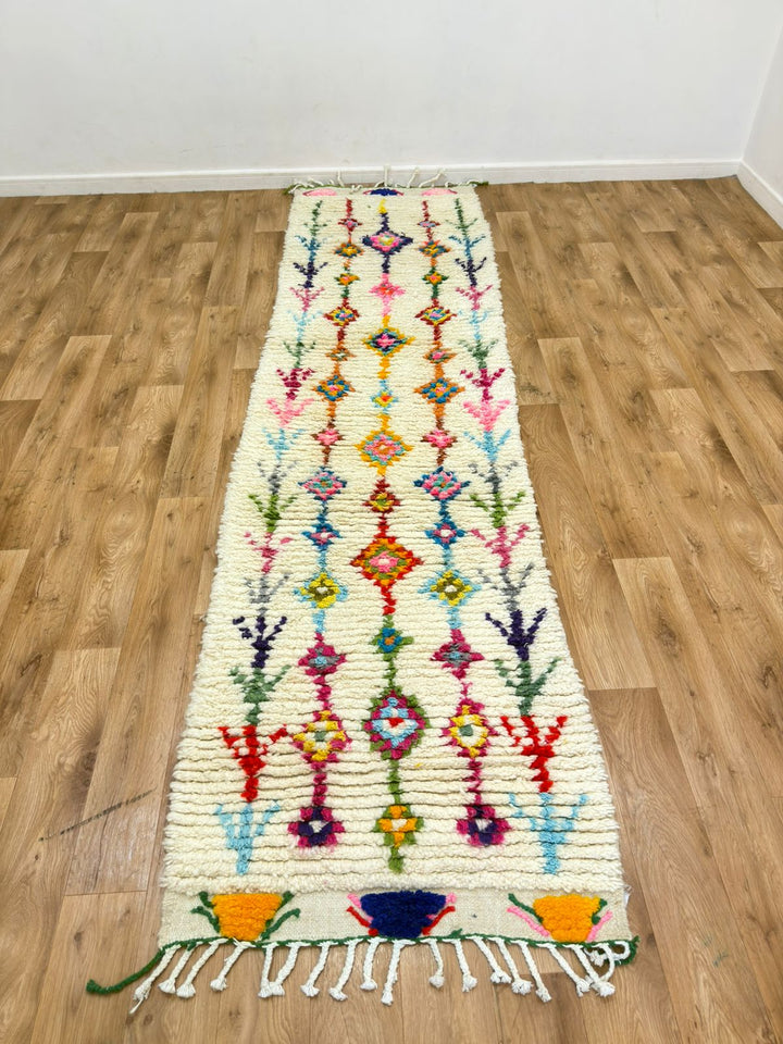 Colorful Moroccan Runner Rug – Handmade Wool Berber Carpet