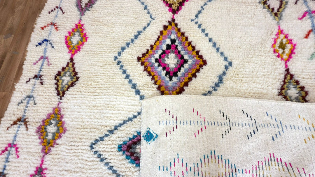 Hand Knotted Azilal Moroccan Rug – Colorful Wool