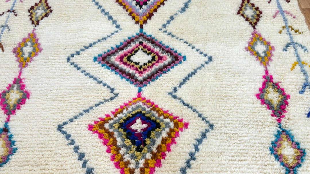 Hand Knotted Azilal Moroccan Rug – Colorful Wool