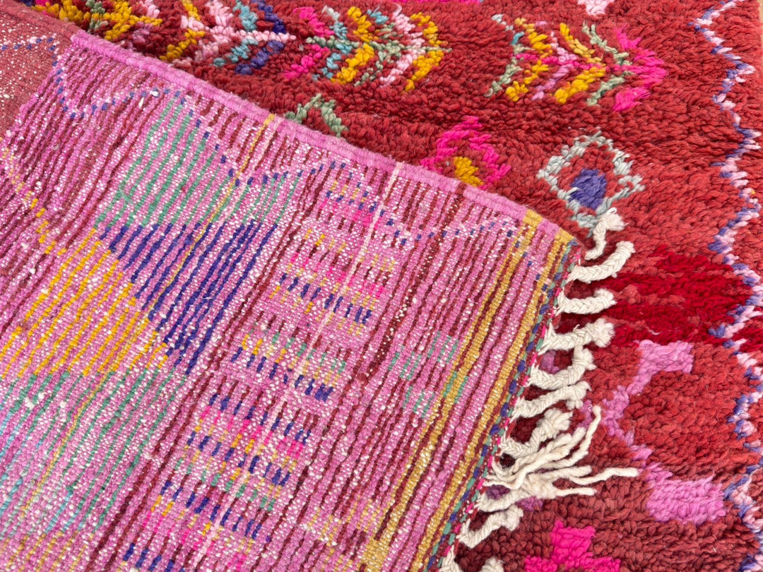 Red Boujaad Moroccan Rug – Handmade Wool Berber Carpet
