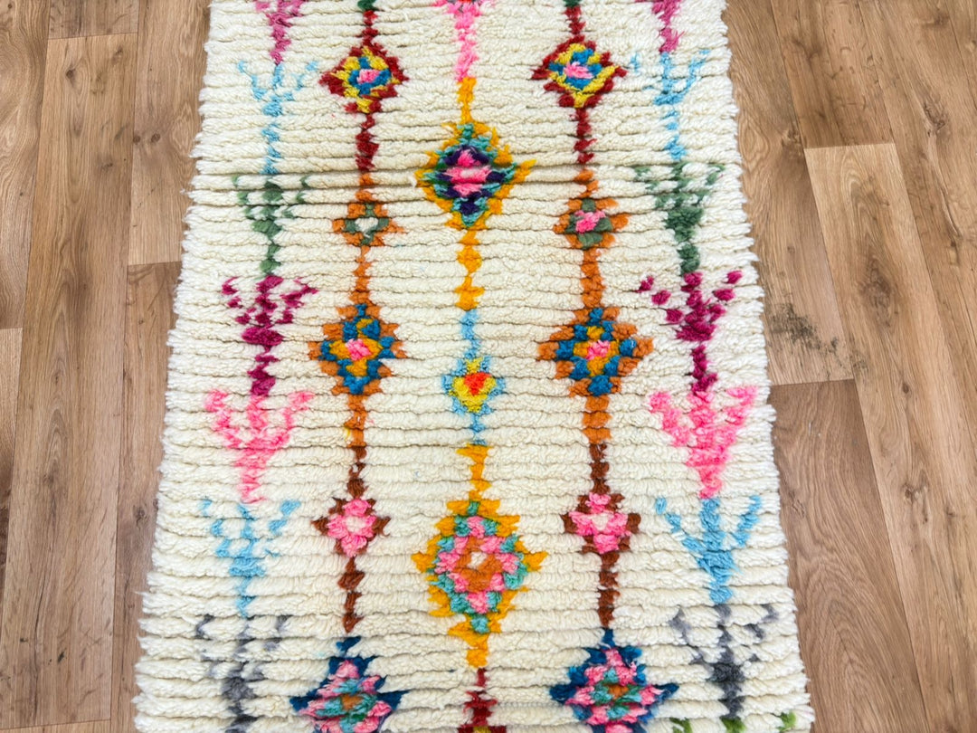 Colorful Moroccan Runner Rug – Handmade Wool Berber Carpet