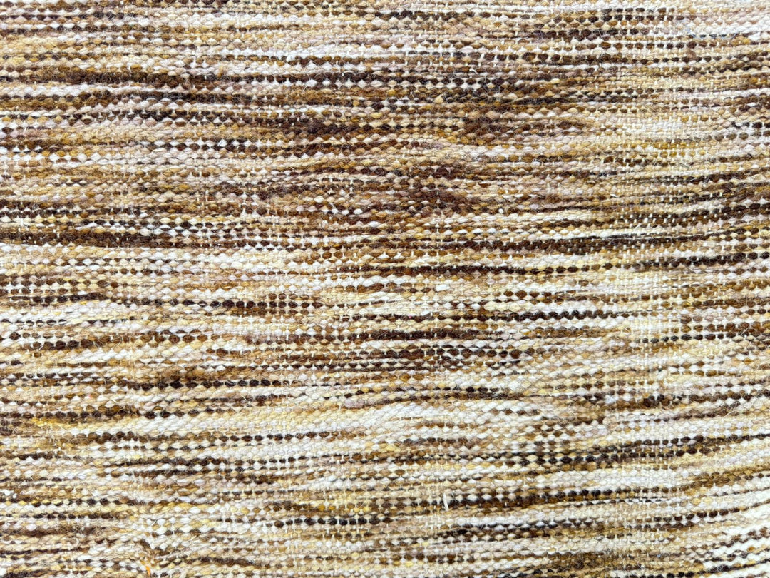 Flatweave Moroccan Rug – Cream &amp; Brown Moroccan Wool Kilim