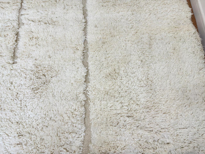Hand Knotted Beni Ourain Rug – Cream Moroccan Wool Carpet