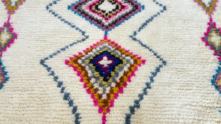 Hand Knotted Azilal Moroccan Rug – Colorful Wool