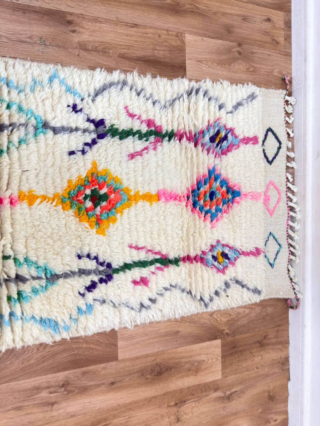 Colorful Moroccan Runner Rug – hand konekted moroccan rug