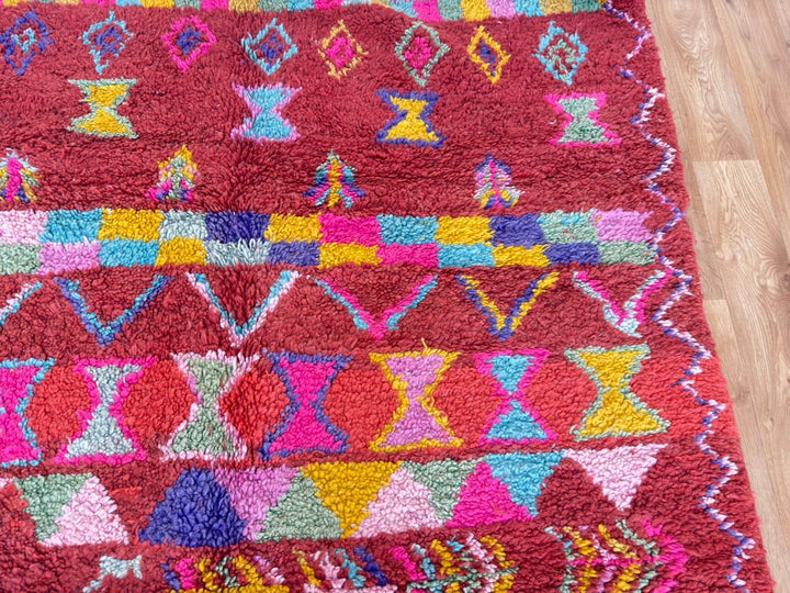 Red Boujaad Moroccan Rug – Handmade Wool Berber Carpet
