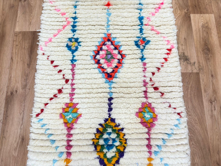 Colorful Moroccan Runner Rug – Handwoven Berber Wool Carpet