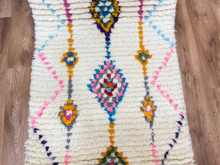 Colorful Moroccan Runner Rug – Handwoven Berber Wool Carpet