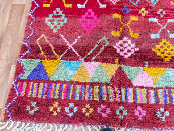Red Boujaad Moroccan Rug – Handmade Wool Berber Carpet