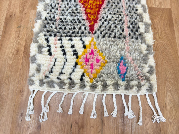 Azilal Moroccan Runner Rug – Handmade Wool Berber Carpet