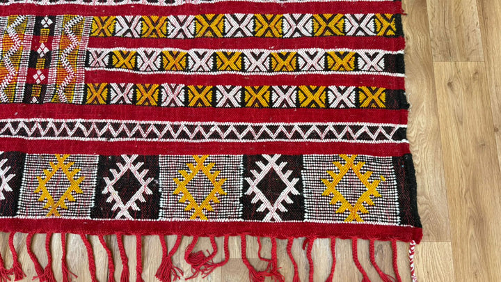 Custom Red Moroccan Kilim Rug – Handmade Flatweave Wool Carpet