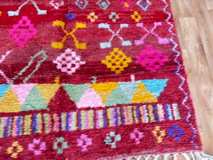 Red Boujaad Moroccan Rug – Handmade Wool Berber Carpet