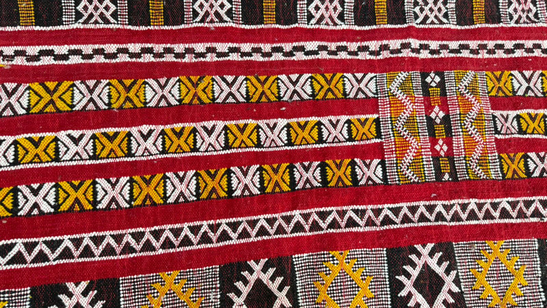 Custom Red Moroccan Kilim Rug – Handmade Flatweave Wool Carpet